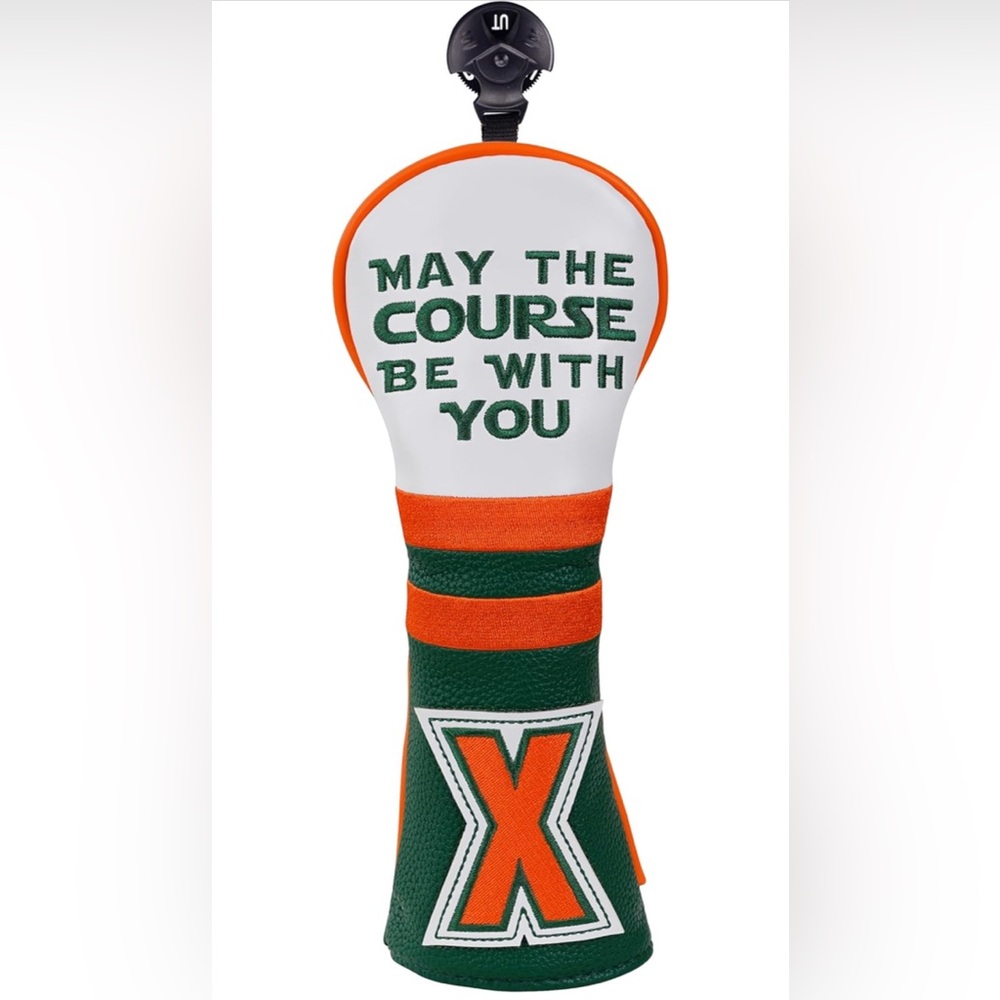 Golf Club Cover “May The Course Be With You” Premium Leather  Big Teeth New